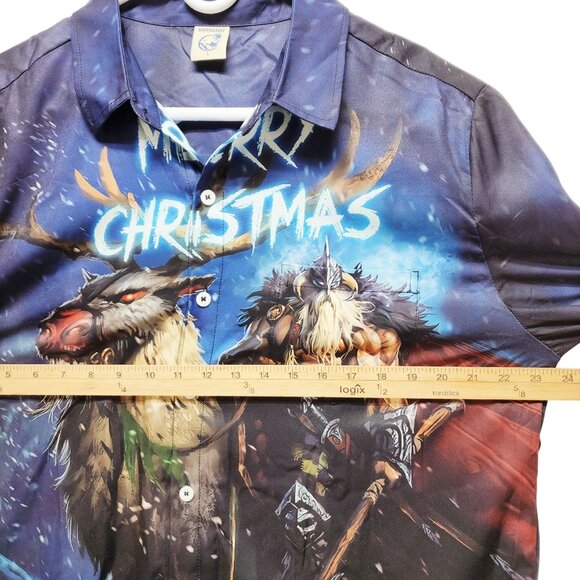 Merry Christmas Viking-Themed Hardaddy Men's Shirt Size Large - Picture 5 of 6